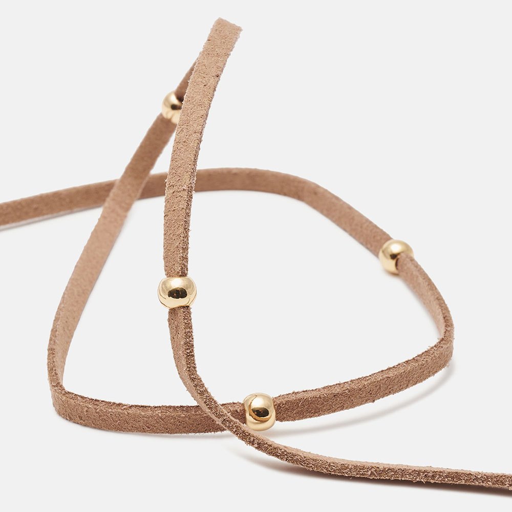 CORDON HYGGE BEIGE BOLAS DORADAS  , , large image number 2