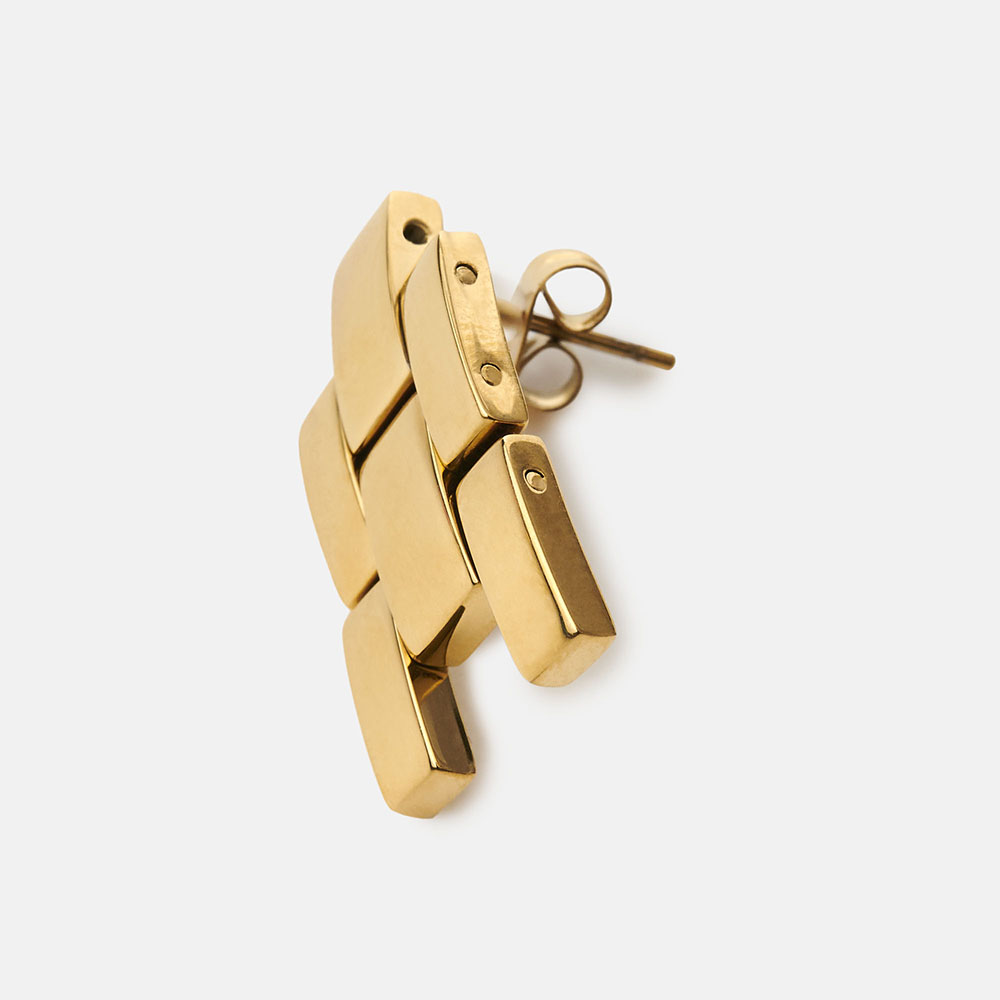 PENDIENTES FRONT ROW GOLD, , large image number 2